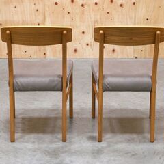≪yt2069ジ≫ [2脚セット] ① 美品 AZUMAYA/東谷 form ダイニングチェア F7-130 合皮張り 別売りスエード調カバー付属 おしゃれ/モダン/中古家具/宮城県仙台市 71005-11の画像