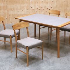 ≪yt2069ジ≫ [2脚セット] ① 美品 AZUMAYA/東谷 form ダイニングチェア F7-130 合皮張り 別売りスエード調カバー付属 おしゃれ/モダン/中古家具/宮城県仙台市 71005-11の画像