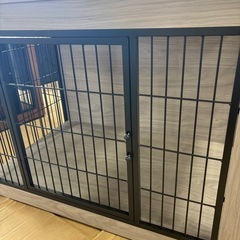 未使用品　Lサンズ ２箇所ドア　Alebert 犬 ケージ ペットケージ 木製家具調 犬ケージ 犬サークル 大中型犬用　約98x65x69cm高さ サークル 室内 犬 ゲージ ウッディサークル インテリア調犬ケージ  頑丈 オシャレ の画像