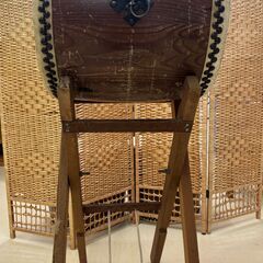 和太鼓 長胴太鼓 打面直径 約45cm（1尺5寸） 台座付き 太鼓バチ無しの画像