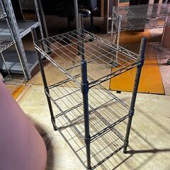 スチールラック 3段 ブラウン  ※固定部分の部品が１つありません。の画像