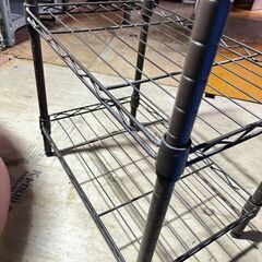 スチールラック 3段 ブラウン  ※固定部分の部品が１つありません。の画像