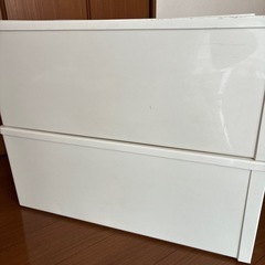 受渡予定者決定　衣装ケース ホワイト 2個セット　74cm×39cm×29cmの画像