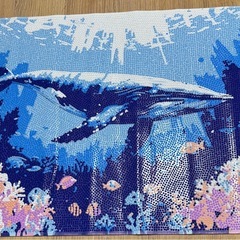 大人気！！　ビーズアート　新品未使用　イルカ/鯨　２個セットの画像