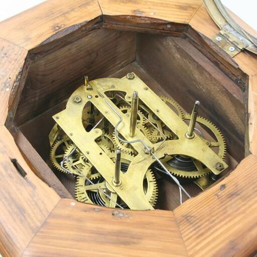 補修・交換箇所あり アンソニア 柱時計 高さ48cm 八角 掛け時計 振り子式 ゼンマイ式 渦リン 8日巻 1900年頃 札幌市 清田