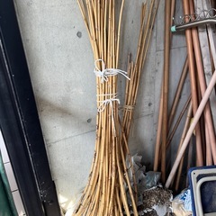 冬囲い用の竹などの画像