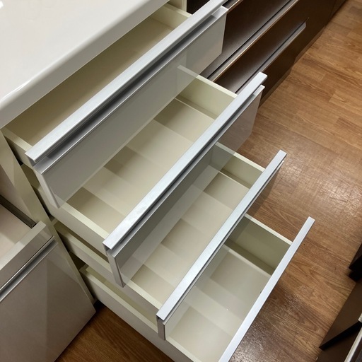 キッチンカウンター　引き出し　付き　程度A ホワイト　【取りに来れる方限定】