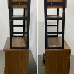 ウニコ インダストリアル キッチンボード ホクストン ウォールナット/アイアン 幅820 レンジ台 インテリア 中古家具 店頭引取歓迎 R10139の画像
