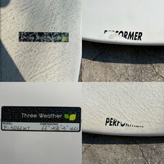 【❗️✨訳あり品✨❗️】🏄‍♂️現状品　Three Weather Performer サーフボード 6’6” ホワイト フィン付き✨ジャンク扱いの画像