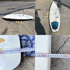 【❗️✨訳あり品✨❗️】🏄‍♂️現状品　Three Weather Performer サーフボード 6’6” ホワイト フィン付き✨ジャンク扱いの画像