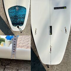 【❗️✨訳あり品✨❗️】🏄‍♂️現状品　Three Weather Performer サーフボード 6’6” ホワイト フィン付き✨ジャンク扱いの画像