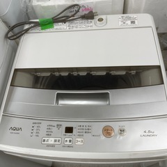 AQUA アクア 全自動洗濯機 AQWｰS45G 2019年製 標準洗濯容量4.5kgの画像
