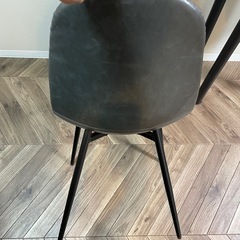 レザー風チェア2セット　グレー12/21〜23いす椅子の画像