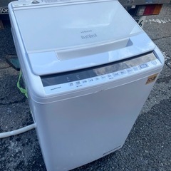 NO B581🌈福岡市内配送設置無料✨🌈 洗濯機 日立 2〜3人分 8.0kg コンパクト 脱水乾燥 設置配送料込み BW-V80EE7 2019年の画像