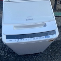 NO B581🌈福岡市内配送設置無料✨🌈 洗濯機 日立 2〜3人分 8.0kg コンパクト 脱水乾燥 設置配送料込み BW-V80EE7 2019年の画像