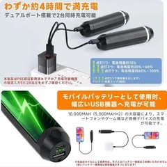 充電式カイロ 急速発熱 温度調節 電気カイロ 懐中電灯 モバイルバッテリーの画像