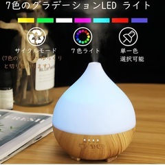 加湿器 アロマディフューザー 小型 卓上 ディフューザー LEDライト7色 6畳　エッセンシャルオイル　ディフューザーの画像