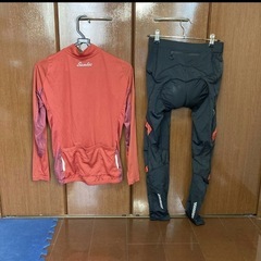 santic サイクルジャージ 上下セット 長袖 タイツ 春秋 薄手の画像