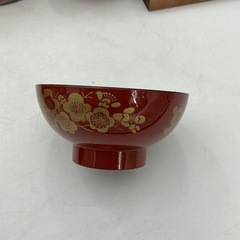 和風漆塗りお椀・重箱セット（梅柄） の画像