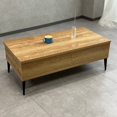 平日お渡しは値引き　センターテーブル　リフトテーブルの画像