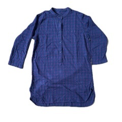 UNIQLO ユニクロ  パジャマ 長袖 チェック 上下 紺 赤 コットン 綿100%の画像