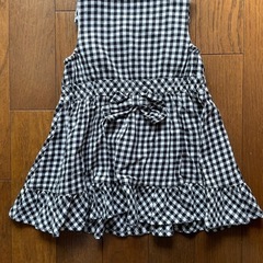 【美品】クーラクール ギンガムチェックワンピース 90cmの画像