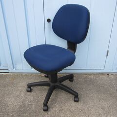 事務イス　ブルー　肘なし　オフィスチェア　