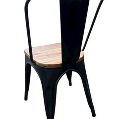 12月限定特価　☆2脚あり☆アイアン脚 背もたれ付き 座面高440mm ビンテージ風 店舗用チェア カフェチェア イス 椅子 チェアの画像