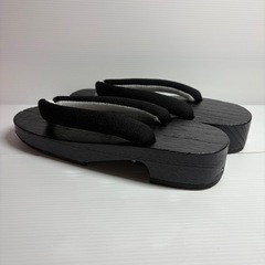 未使用☆高級黒焼き台下駄 黒の画像