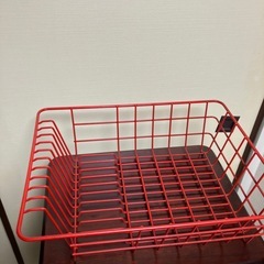 水切りラック スチールラック水受け用プラ皿付きの画像