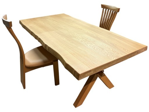 NO.2597 ナガノインテリア ダイニングセット 椅子2脚 テーブル幅180cm 家具 中古