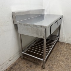 ステンレス　業務用　作業台　引き出し付き　厨房　飲食店　W１２００ｘD６００ｘＨ８００ｍｍの画像