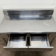 ステンレス　業務用　作業台　引き出し付き　厨房　飲食店　W１２００ｘD６００ｘＨ８００ｍｍの画像