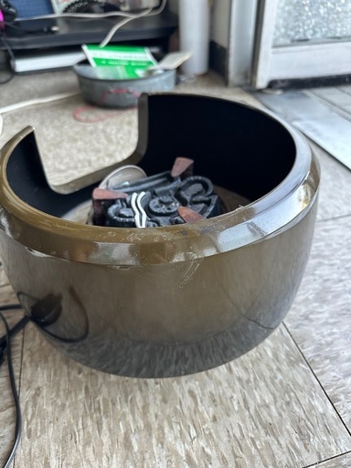 茶道具　風炉型電熱器　炭型ヒーター　レトロ　ひび割れあり