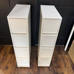 美品 無印良品 再生ポリプロピレン入り 収納ストッカー キャスター付 2個セットの画像