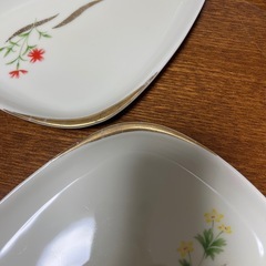 たち吉　貝型　金彩五草花　銘々皿　5枚セットの画像