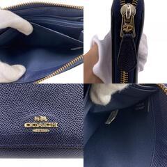 コーチ COACH 長財布 ラグジュアリー クロスグレーン マディソン ラウンドファスナー 54007 ネイビーの画像