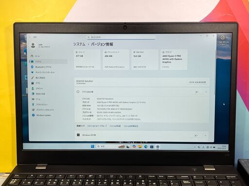 JC09132 極美品 16GB 512GB レノボ L15 Office2024 ノートPC 大容量