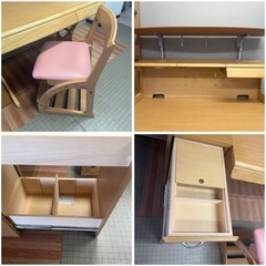 Karimoku 学習机　椅子　棚セットの画像