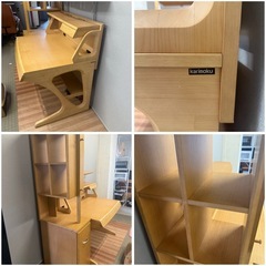 Karimoku 学習机　椅子　棚セットの画像