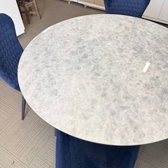 【新品同様‼️】定価238,480円♪ サカイ工芸 直径120cm 4人掛けダイニングテーブルセット 円卓 セラミック天板 ラウンドテーブル の画像