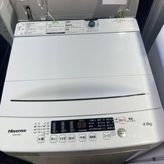 021 Hisense 洗濯機 4.5kg ホワイト HW-K45E 2025年【使用頻度3ヶ月❗️】 の画像