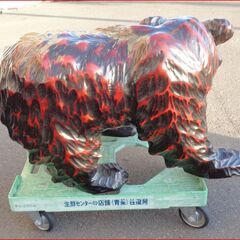 【￥5500-】大きめ/重め 鮭をくわえた木彫りの熊 観光 土産 昭和 縁起物の画像