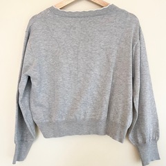 【earth music&ecolog】y ちびスカラップカーディガン グレー系 Fサイズの画像
