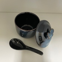 茶碗蒸し用　陶器　スプーン　蓋付き箱無しの画像