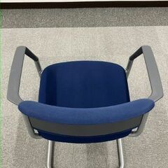 【引き取りに来ていただける方限定】AICO(アイコ) ミーティングチェア3脚セット／ブル―の画像