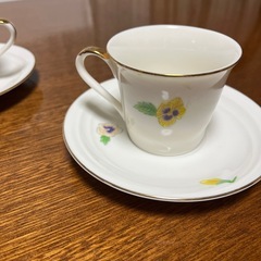 パンジー柄カップ&ソーサー4客の画像