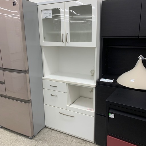 【キッチンボード！】【スライド2枚扉】【3段引き出し】