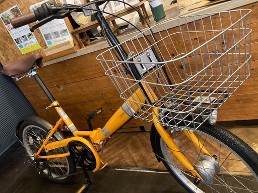 チェーン新品！】 LEDオートライト 6段変速 20インチ折りたたみ自転車