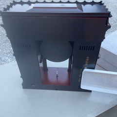 美品　昭和レトロ 凱旋門型 ミラー付き 小物収納付き 置時計 クロック クオーツの画像